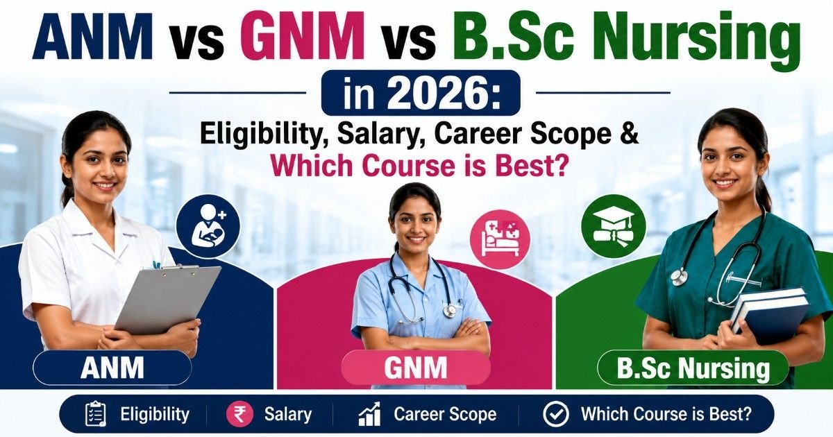 ANM vs GNM vs B.Sc Nursing in 2026: Eligibility, Salary, Career Scope & Which Course is Best?